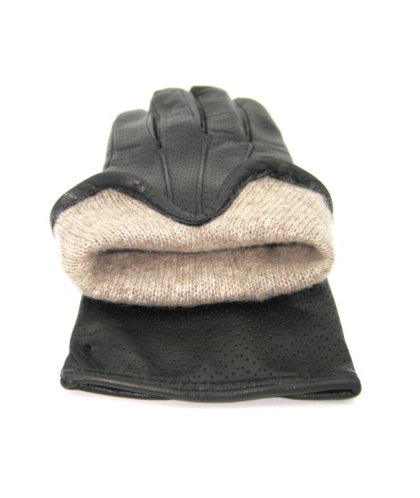Sermoneta Gloves Guanti in Nappa foderato cashmere Nero Shopping Online