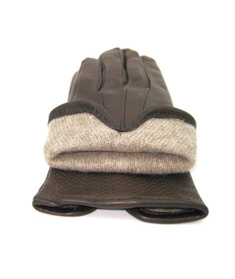 Sermoneta Gloves Guanti in Nappa foderato cashmere Testa di Moro Affare Del Giorno