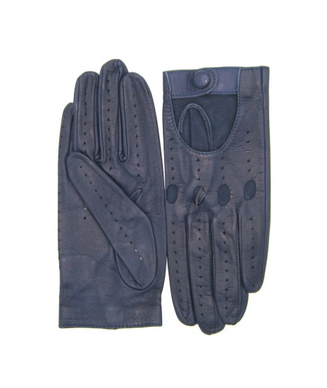 Sermoneta Gloves Guanto Guida in Nappa sfoderato dita intere Navy In Vendita