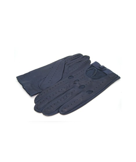 Sermoneta Gloves Guanto Guida in Nappa sfoderato dita intere Navy In Vendita