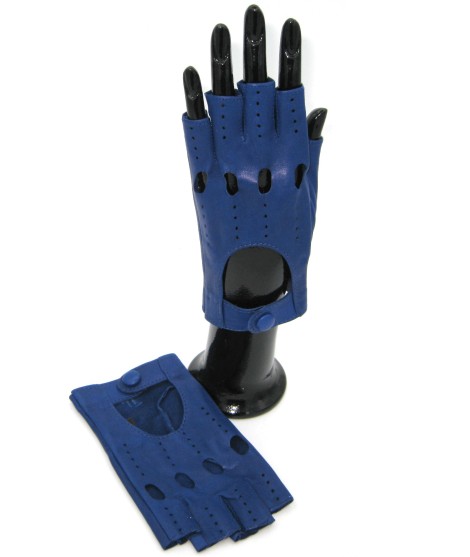 Sermoneta Gloves Guanto Guida in Nappa sfoderato 1/2 dita Blu/Royal Offerte