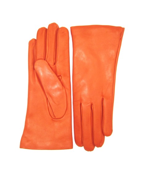 Sermoneta Gloves Guanto Nappa foderato cashmere Arancio scuro Nuova