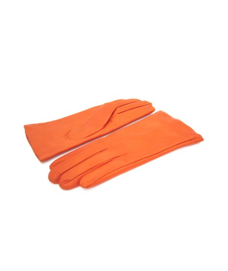 Sermoneta Gloves Guanto Nappa foderato cashmere Arancio scuro Nuova