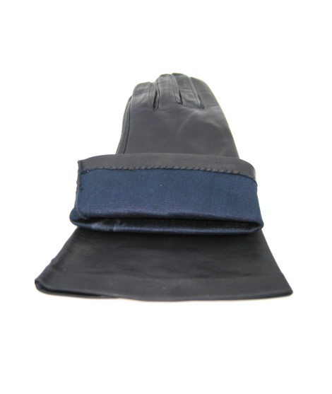 Sermoneta Gloves Guanto Nappa 4bt foderato seta Navy Consegna Veloce