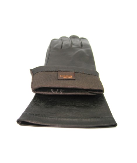 Sermoneta Gloves Guanto Nappa 4bt foderato seta Testa di Moro Fino Al -60%
