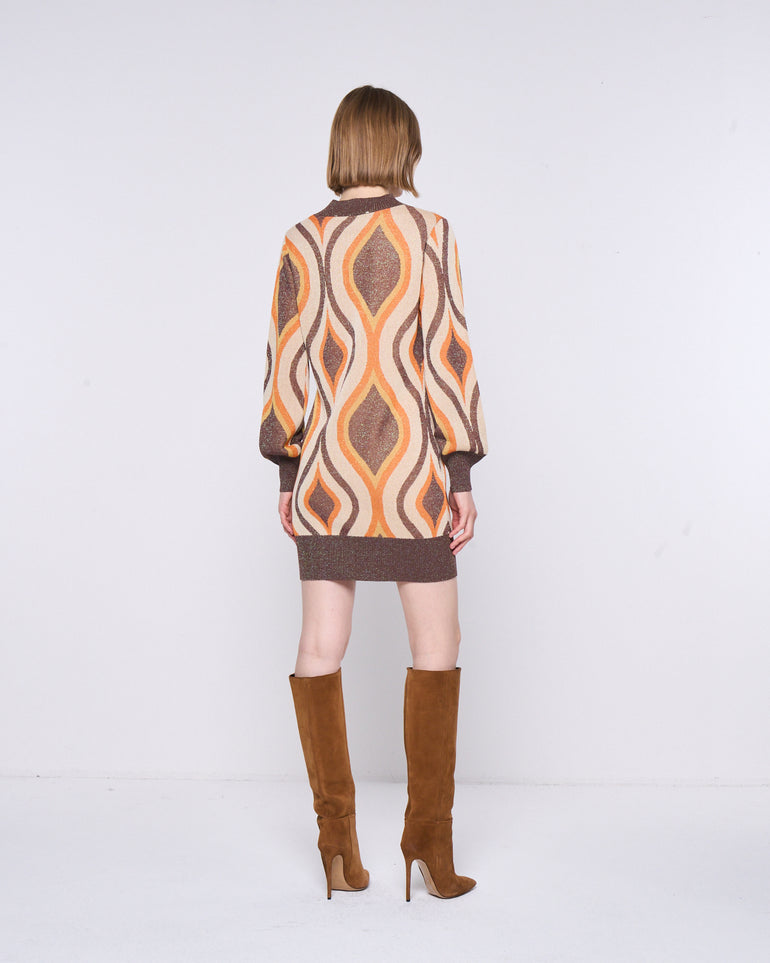 Silvian Heach Abito a fantasia in lurex Sconto