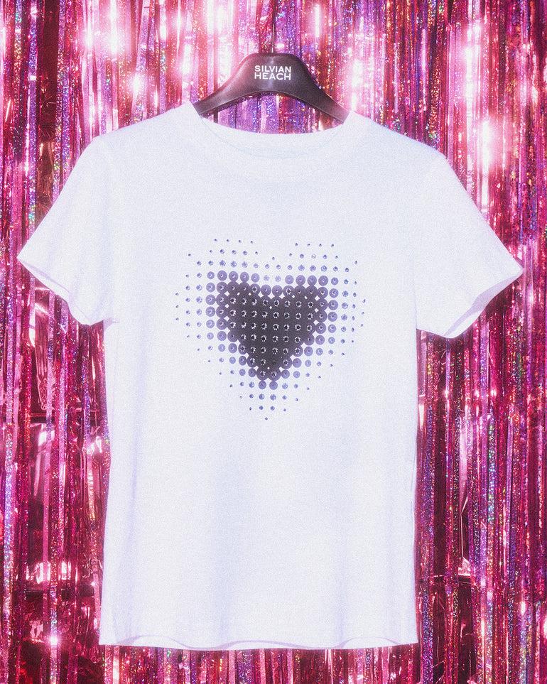 Silvian Heach T-shirt con stampa a cuore Grande vendita