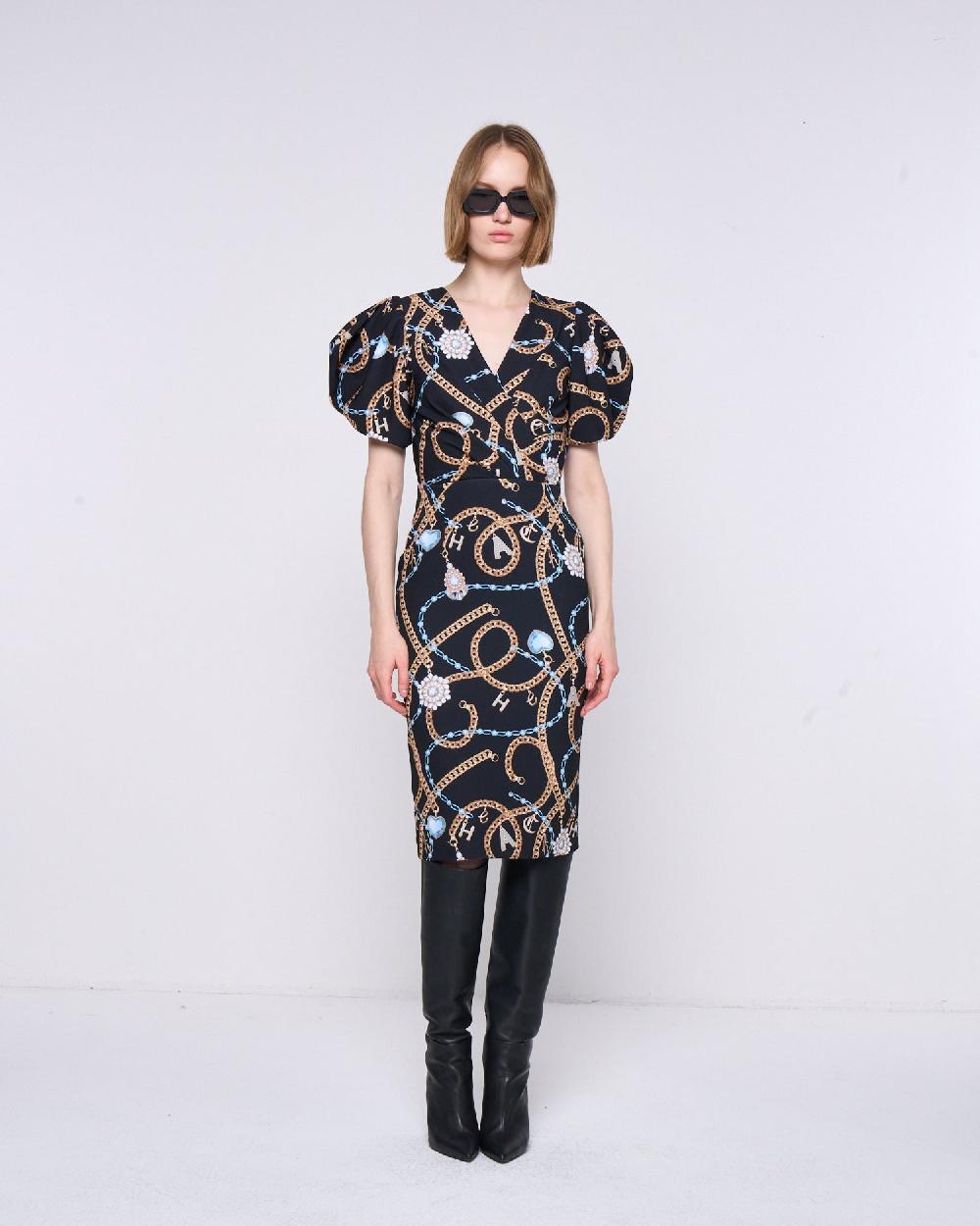 Silvian Heach Abito midi a fantasia Sconto