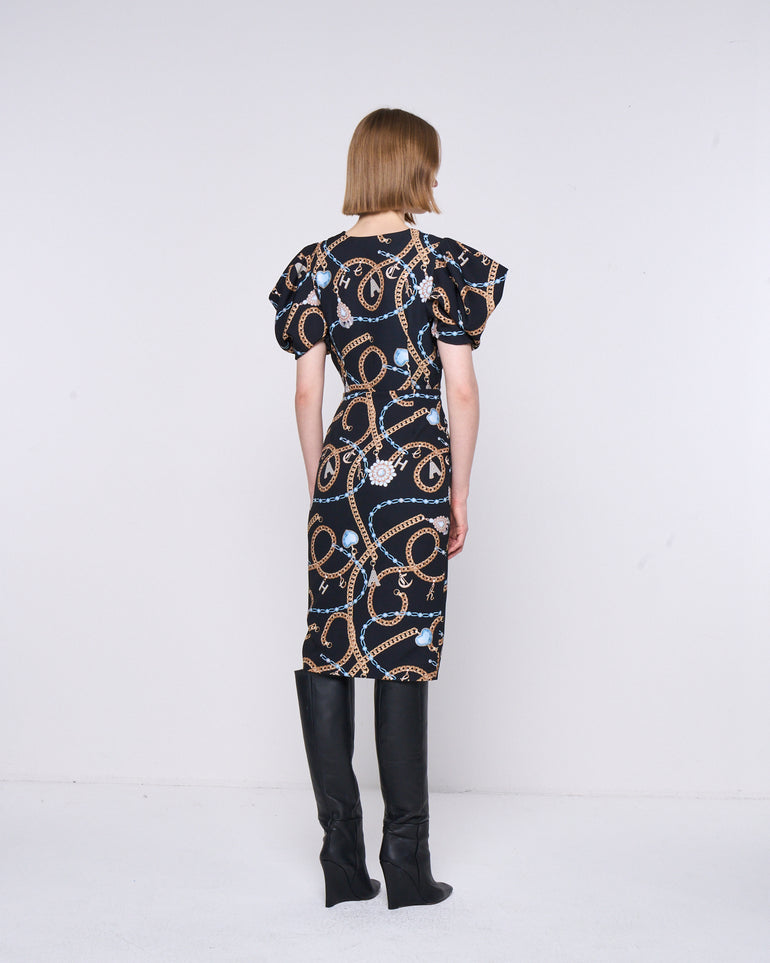 Silvian Heach Abito midi a fantasia Sconto