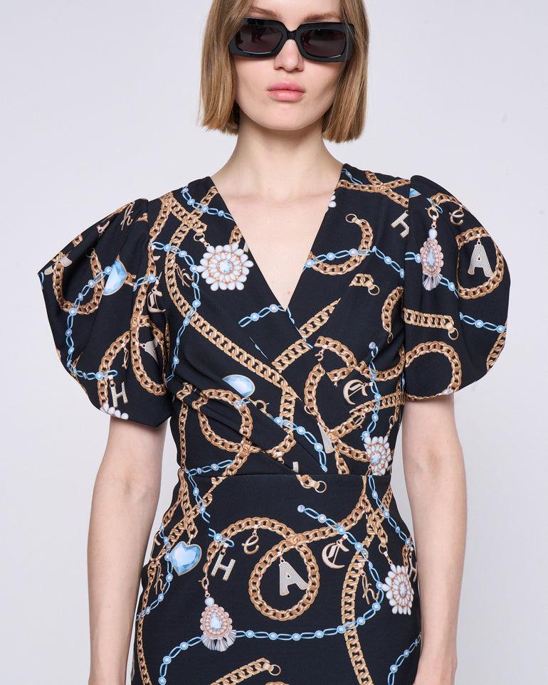 Silvian Heach Abito midi a fantasia Sconto