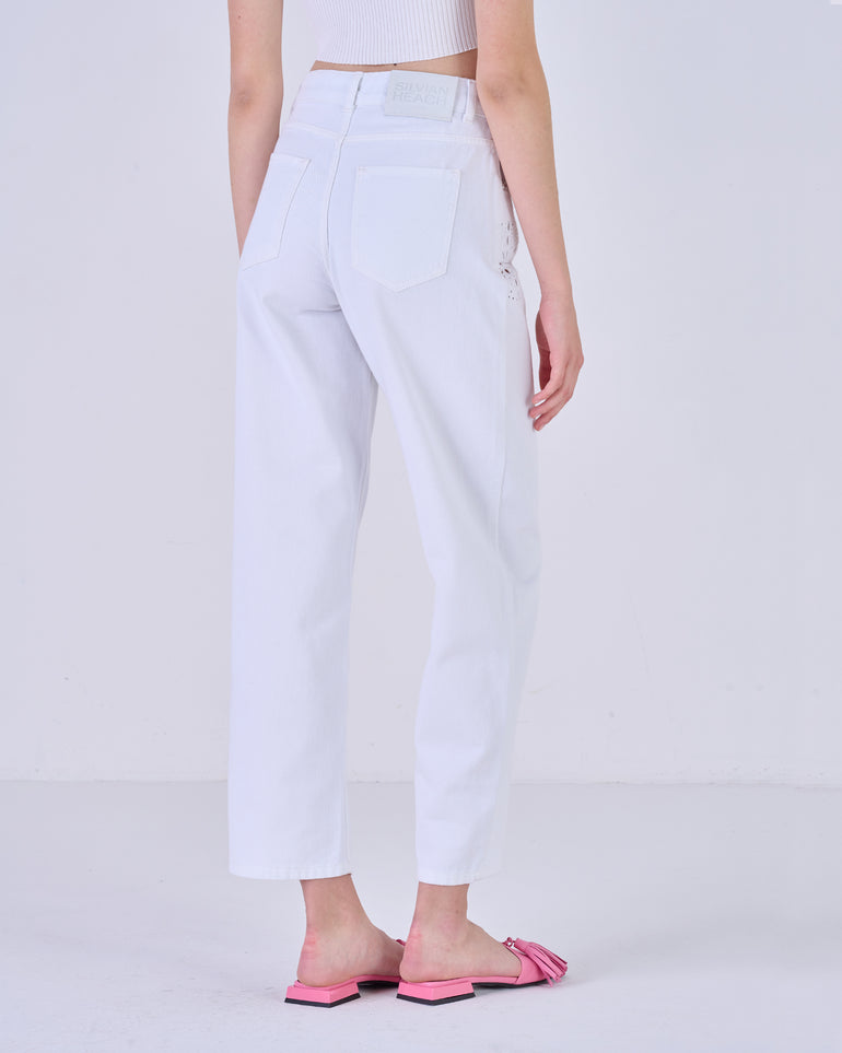 Silvian Heach Jeans con ricami traforati In Vendita
