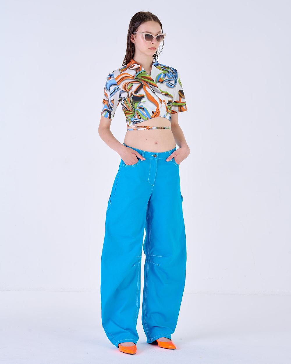 Silvian Heach Camicia cropped a fiori Vendita Calda