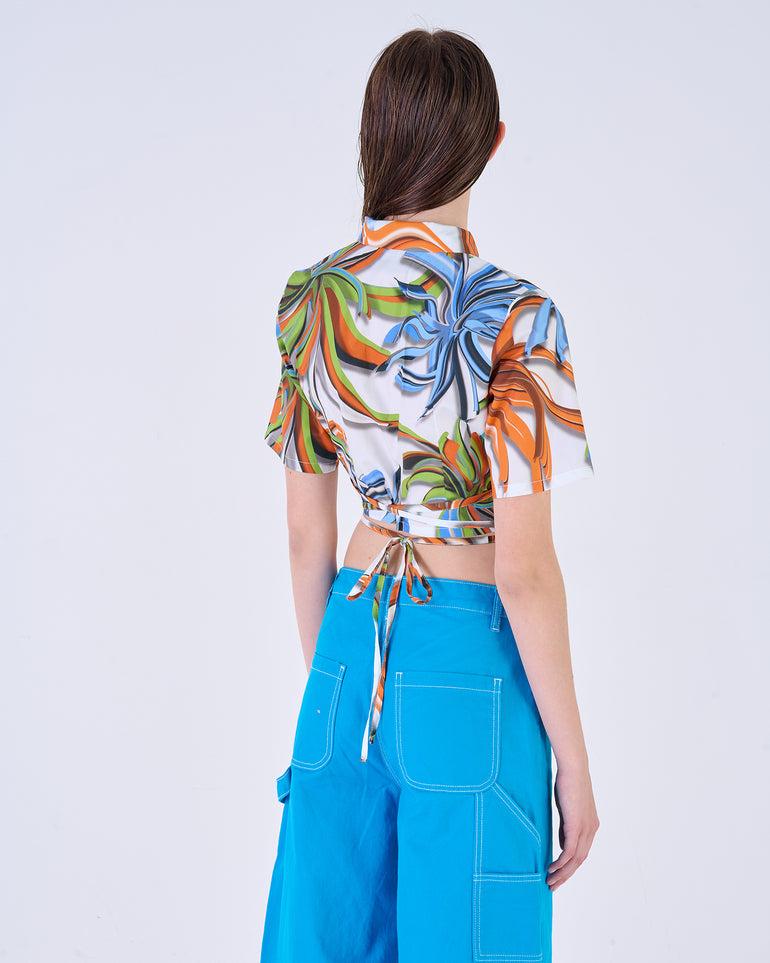 Silvian Heach Camicia cropped a fiori Vendita Calda