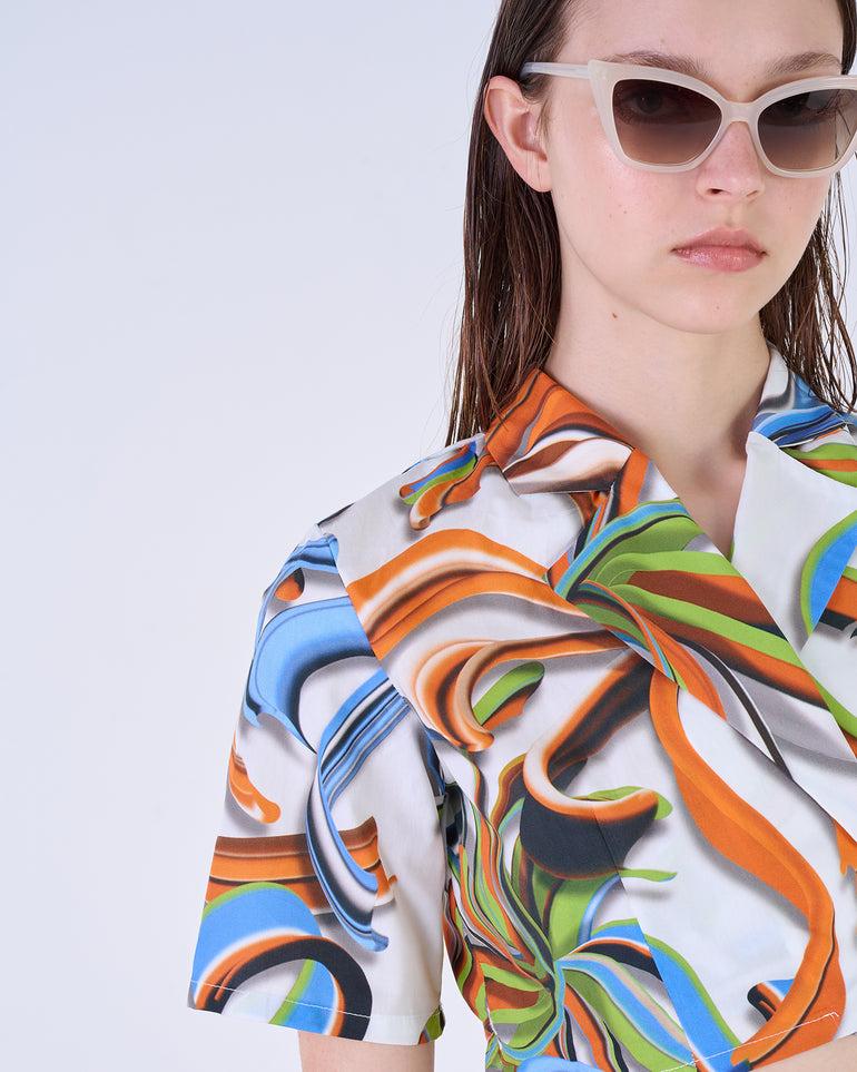 Silvian Heach Camicia cropped a fiori Vendita Calda