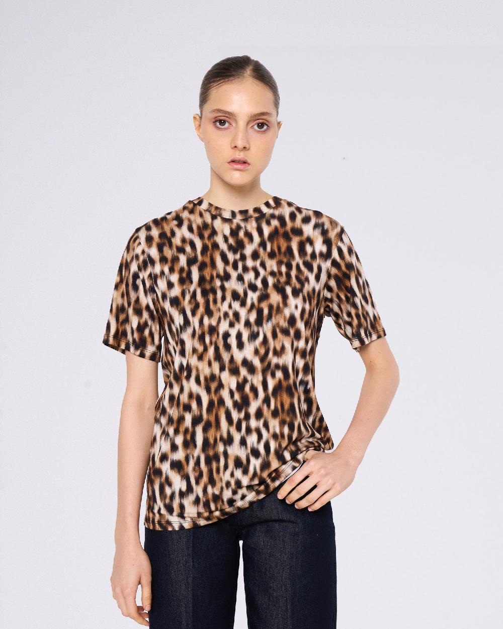 Silvian Heach T-shirt oversize leopardata In Saldo
