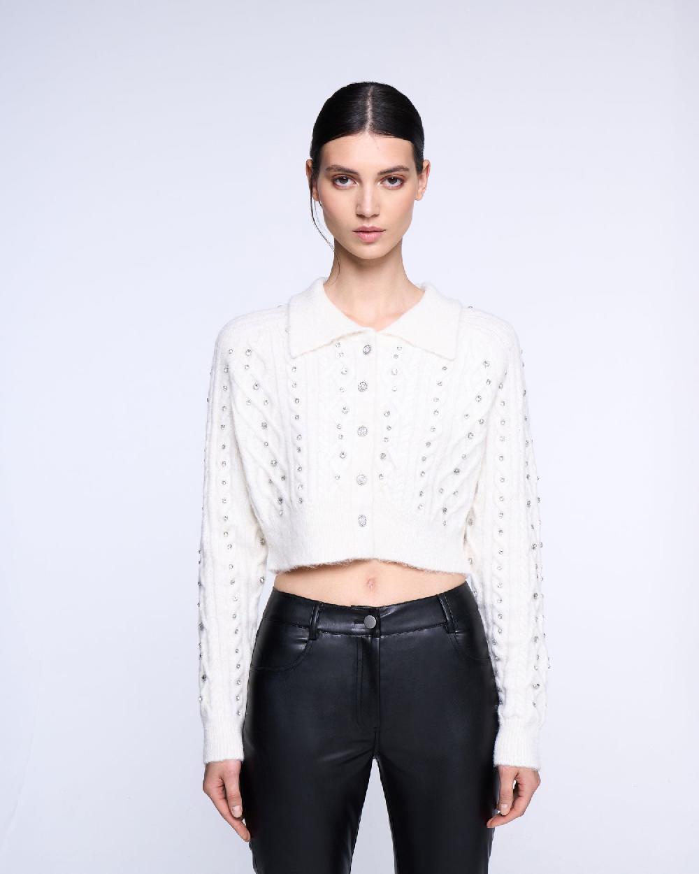 Silvian Heach Cardigan crop con strass Negozio