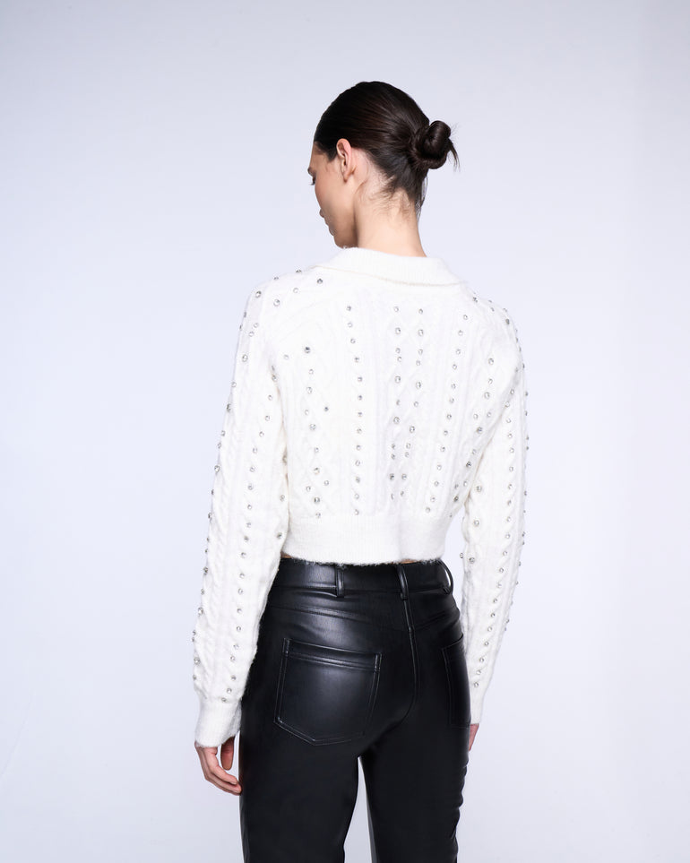 Silvian Heach Cardigan crop con strass Negozio
