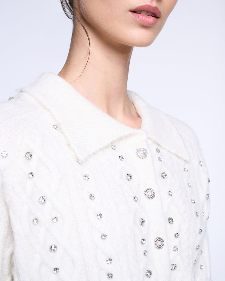 Silvian Heach Cardigan crop con strass Negozio