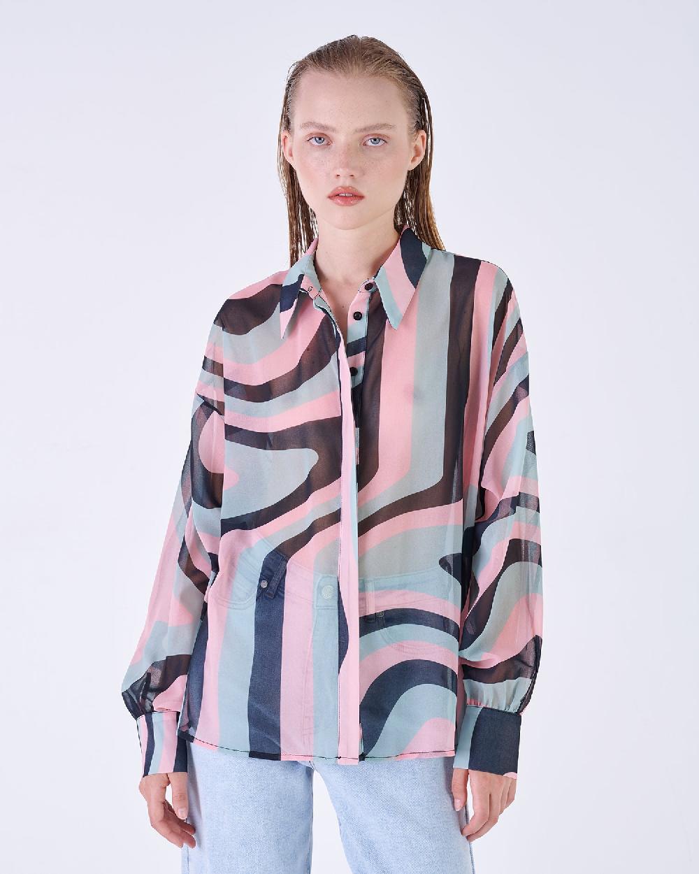 Silvian Heach Camicia semitrasparente multicolor Prezzo Ridotto