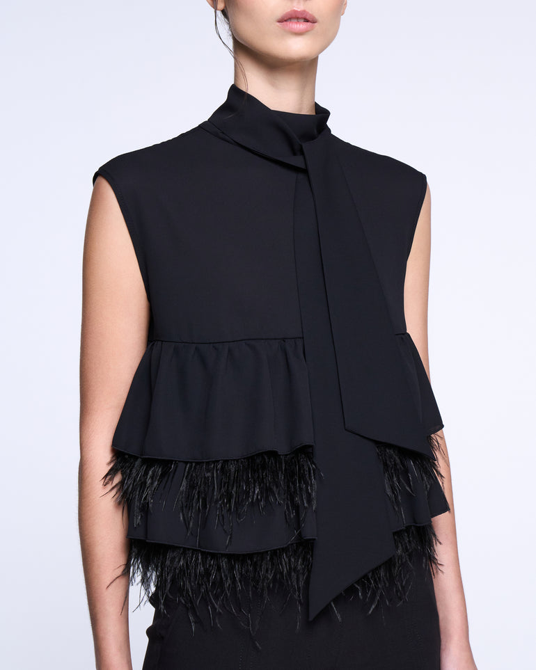 Silvian Heach Blusa con balze e piume In Linea