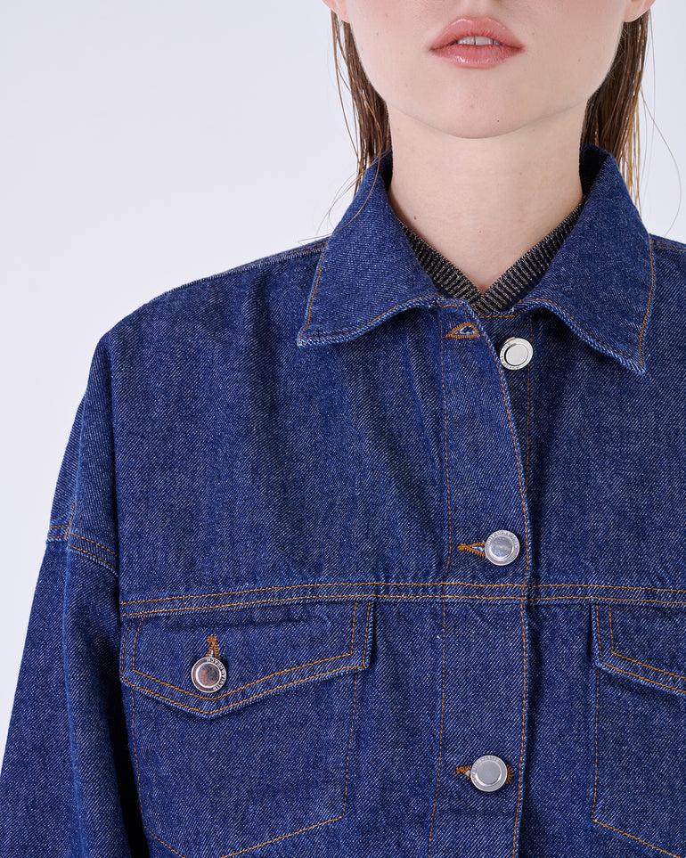 Silvian Heach Giacca cropped in denim Affare Del Giorno