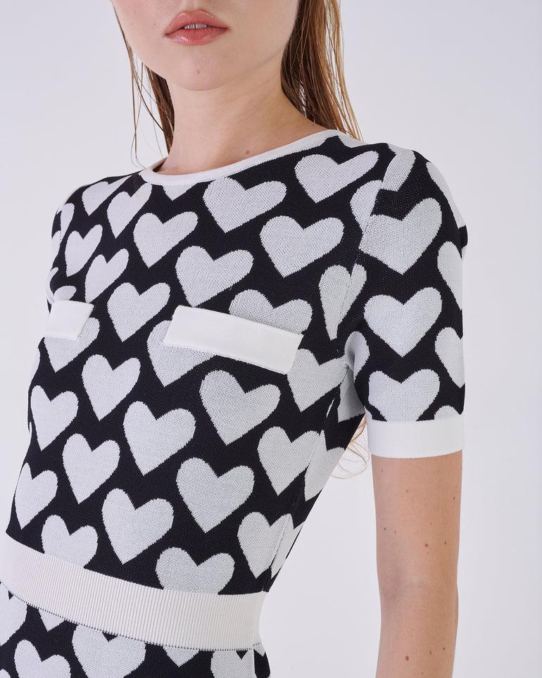 Silvian Heach Abito midi con cuori Presa