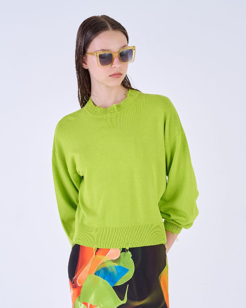 Silvian Heach Maglia con orli sfrangiati Italy
