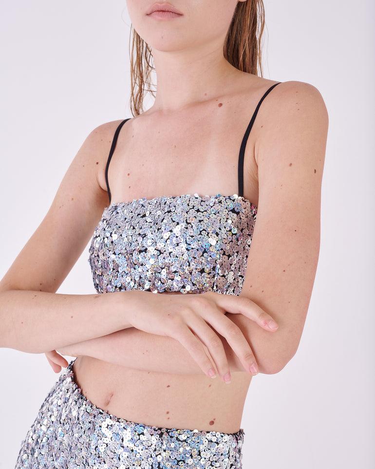 Silvian Heach Top crop con paillettes Vendita