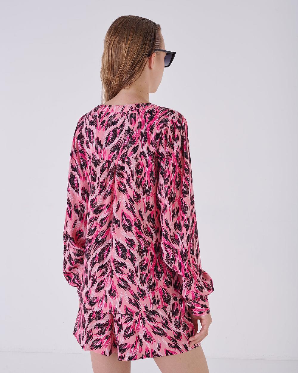 Silvian Heach Camicia maculata con maniche a sbuffo Promozione Limitata