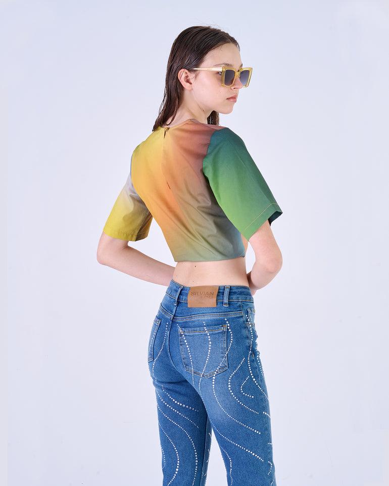 Silvian Heach T-Shirt crop multicolor Vendite Flash
