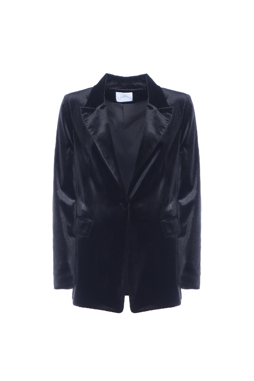 ﻿Soallure GIACCA A MONOPETTO SLIM IN VELLUTO