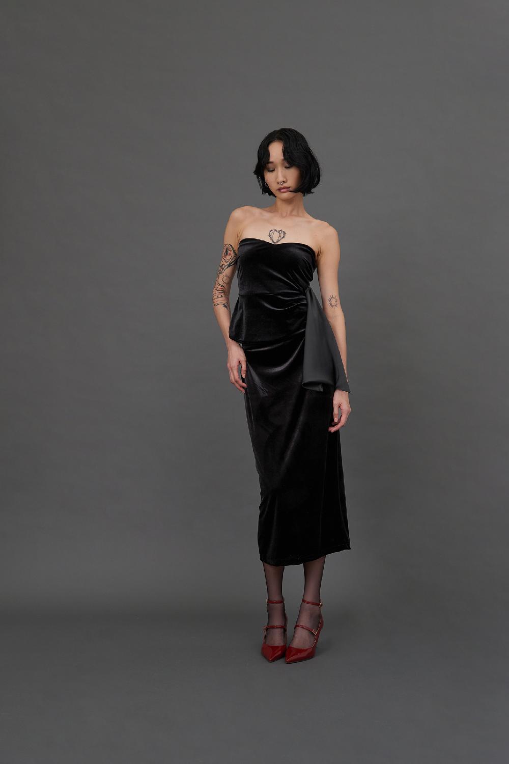 Soallure GONNA MIDI A TUBINO IN VELLUTO Promozione Limitata