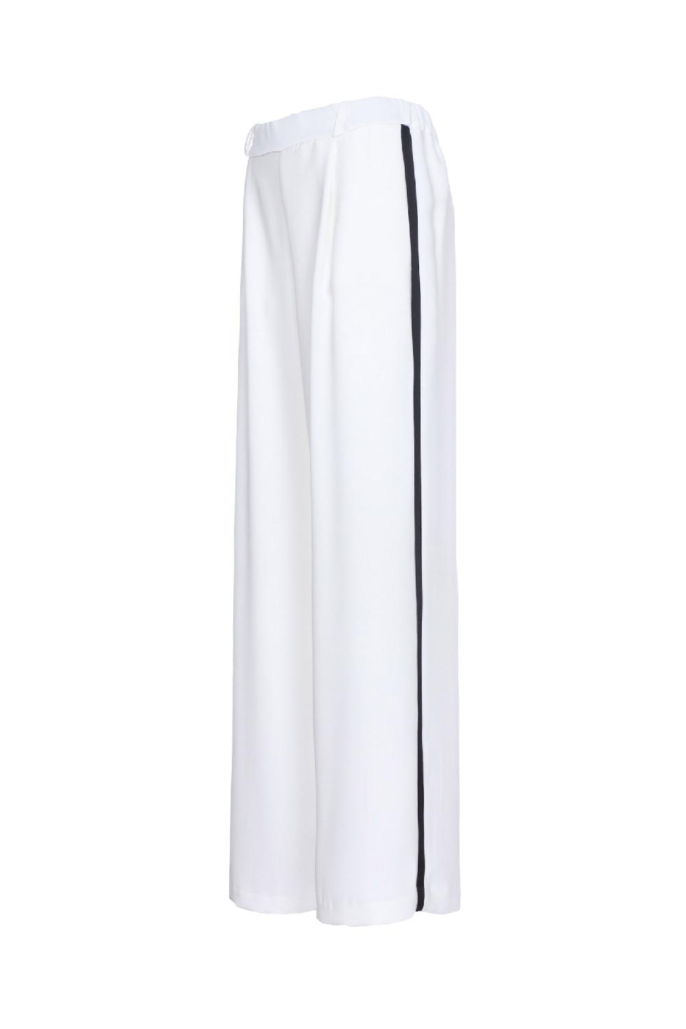 Soallure PANTALONE BOY CON BANDA LATERALE IN RASO SATIN Prezzo Ridotto