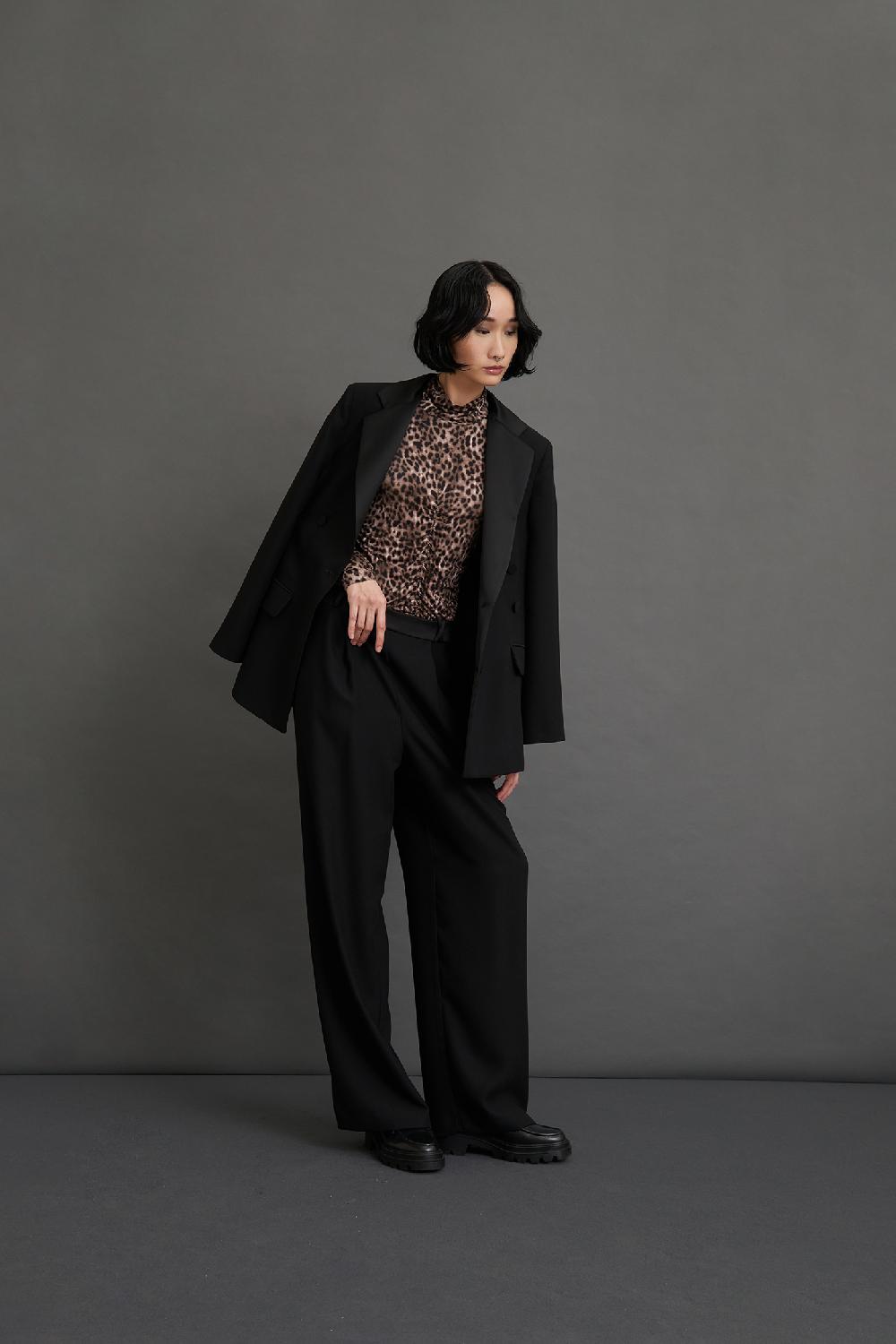 Soallure PANTALONE BOY CON BANDA LATERALE IN RASO SATIN Prezzo Ridotto