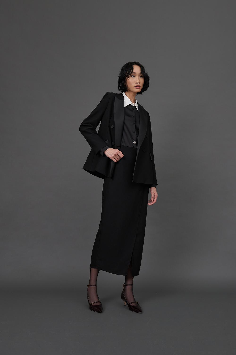 Soallure ABITO LUNGO PUNTO MILANO CON CAMICIA RASO Saldi Di Fabbrica