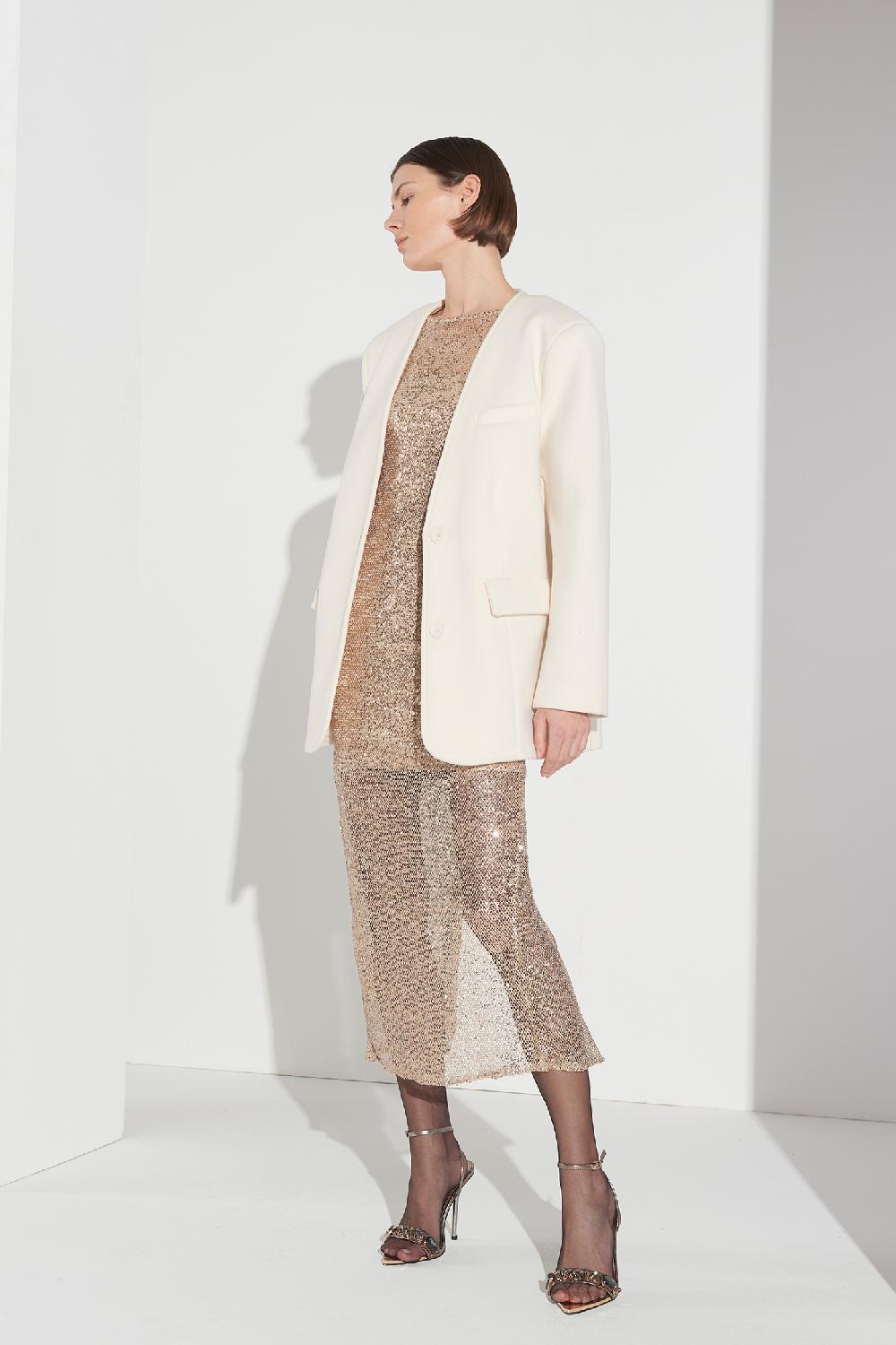 Soallure ABITO TUBINO RETE PAILLETTES Moda