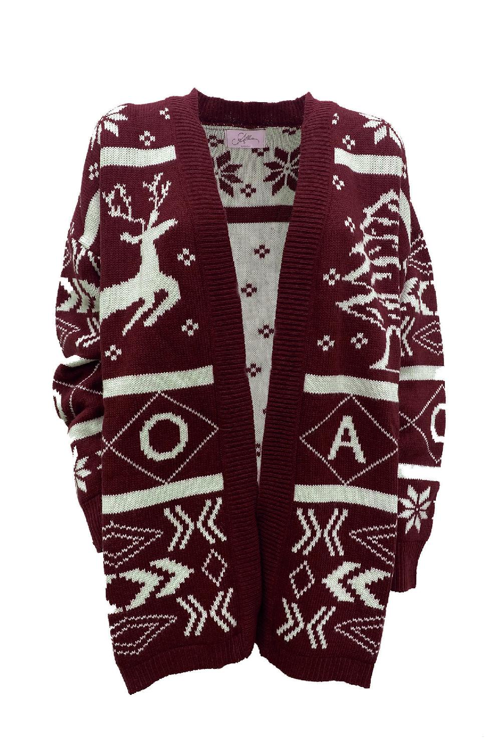 Soallure CARDIGAN CHRISTMAS TREE E RENNA In Linea