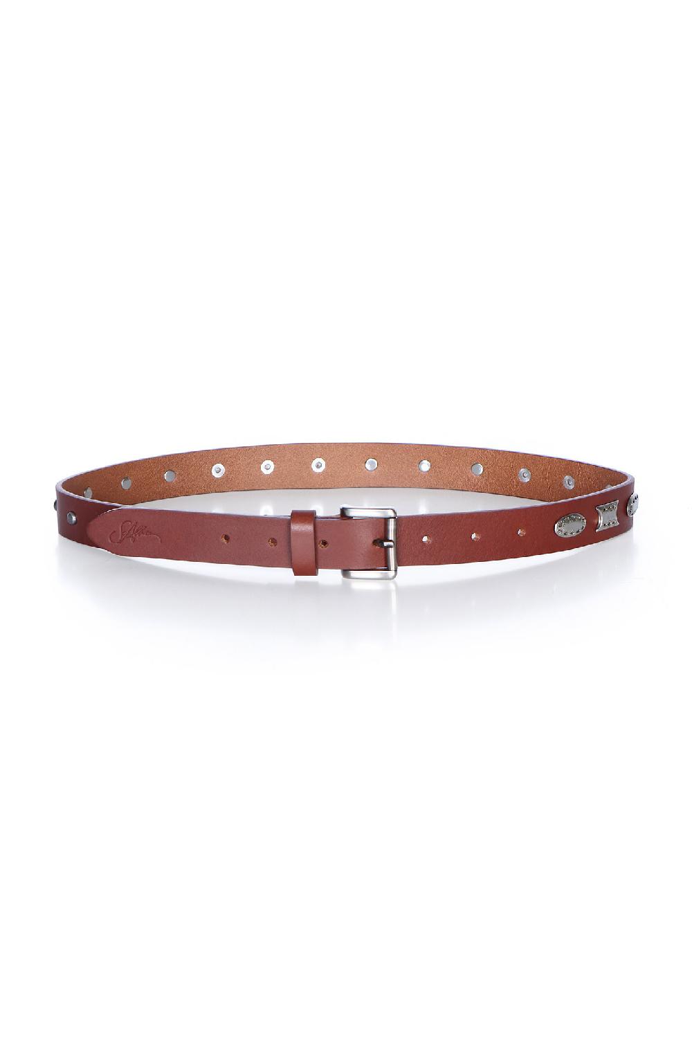 Soallure CINTURA SOTTILE IN VERA PELLE CON BORCHIE Pezzi Unici