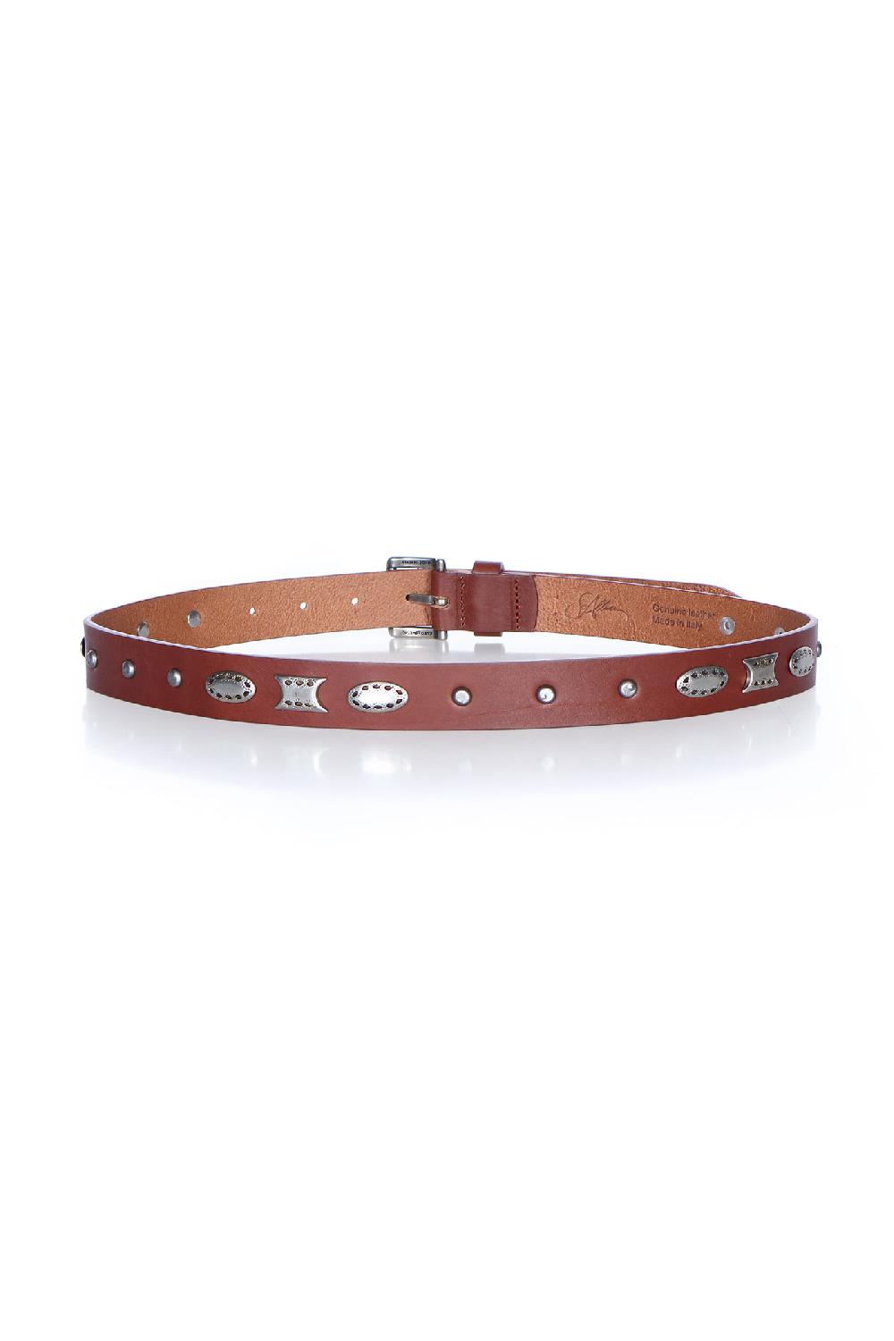 Soallure CINTURA SOTTILE IN VERA PELLE CON BORCHIE Pezzi Unici
