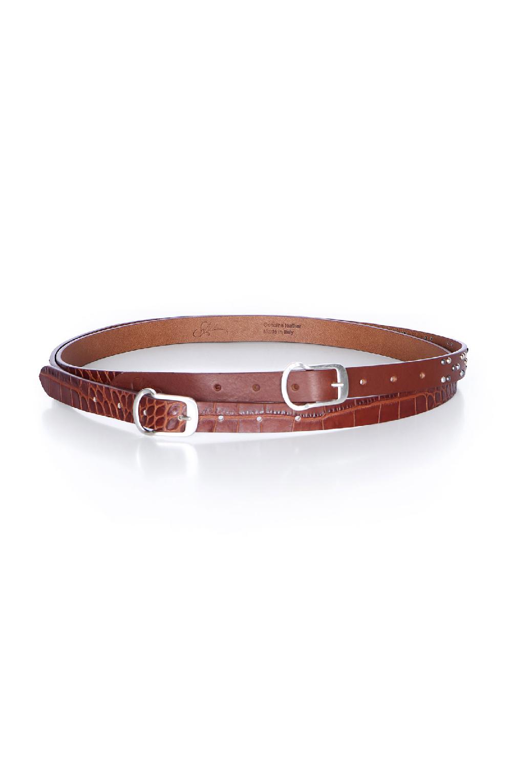 Soallure CINTURA DOPPIA IN VERA PELLE CON BORCHIE