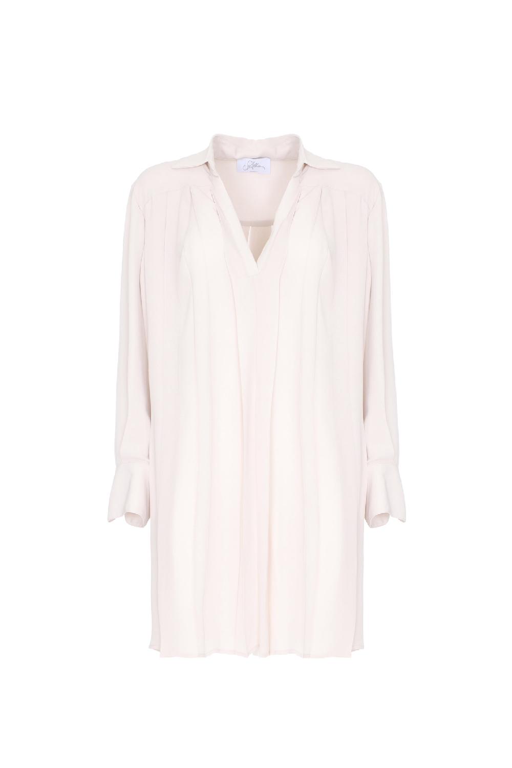 Soallure ABITO CORTO PLISSÉ CON COLLO A CAMICIA Negozi Online