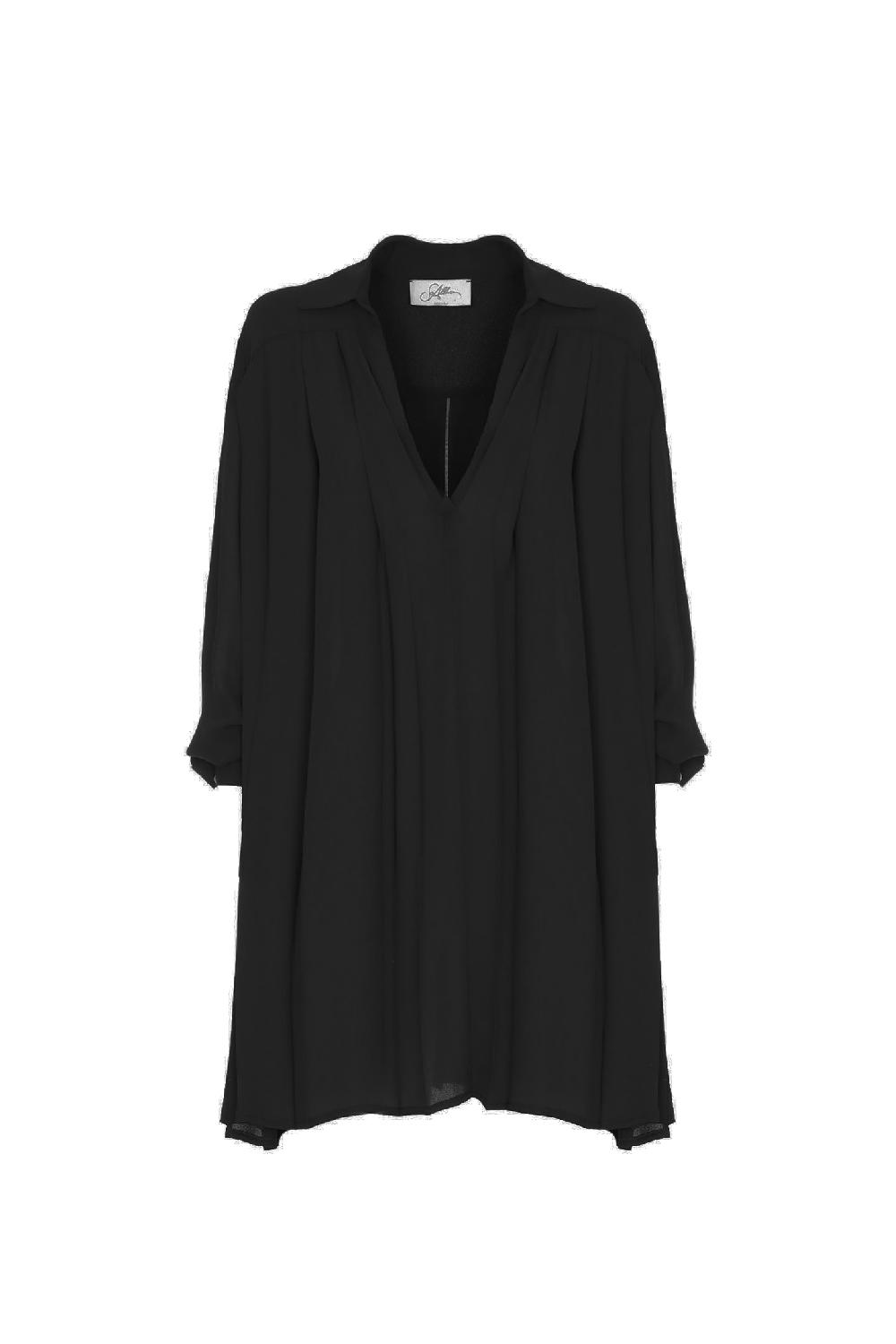 Soallure ABITO CORTO PLISSÉ CON COLLO A CAMICIA Negozi Online