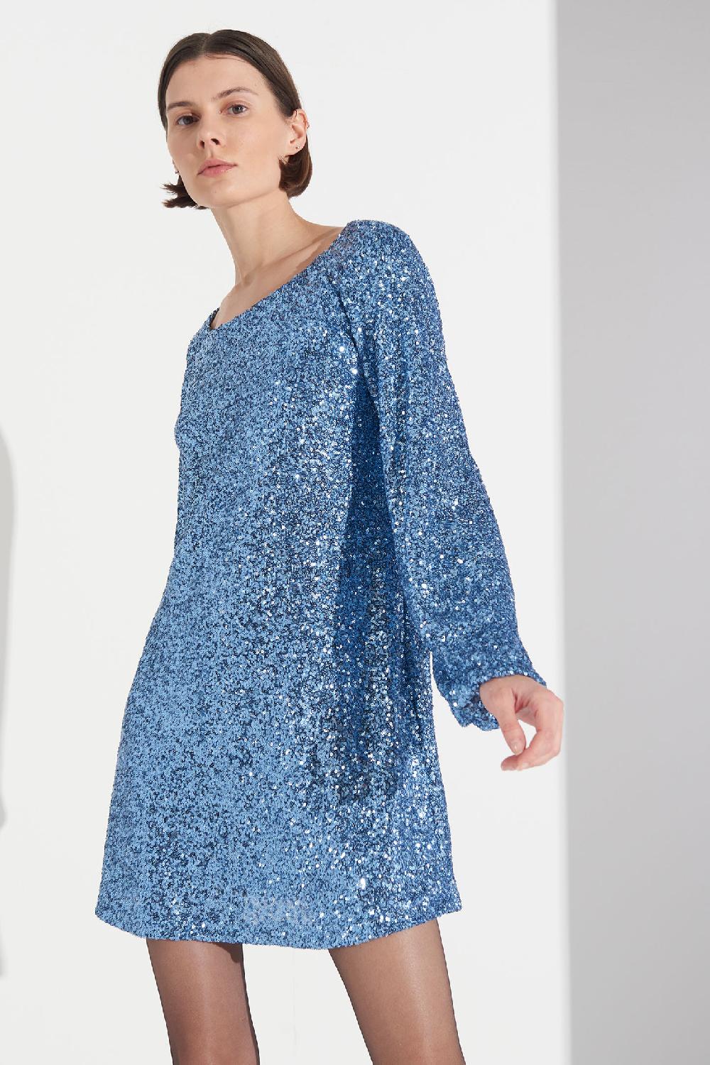 Soallure ABITO TUNICA CON SCOLLO A BARCHETTA PAILLETTES Acquista Ora