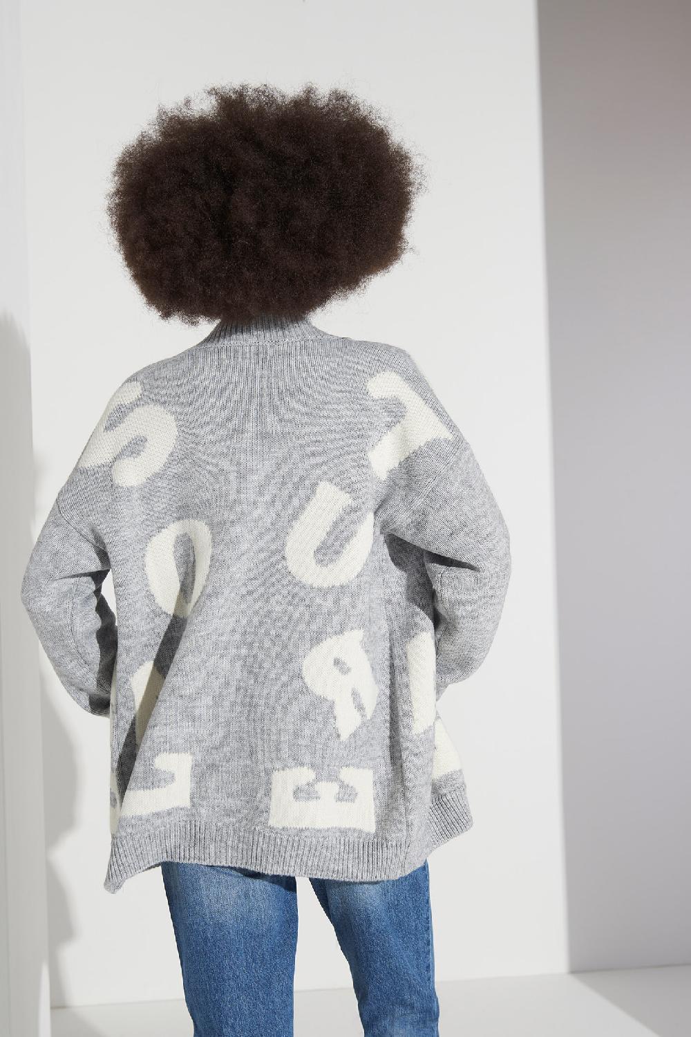 Soallure CARDIGAN LETTERING CORTO MISTO LANA Online