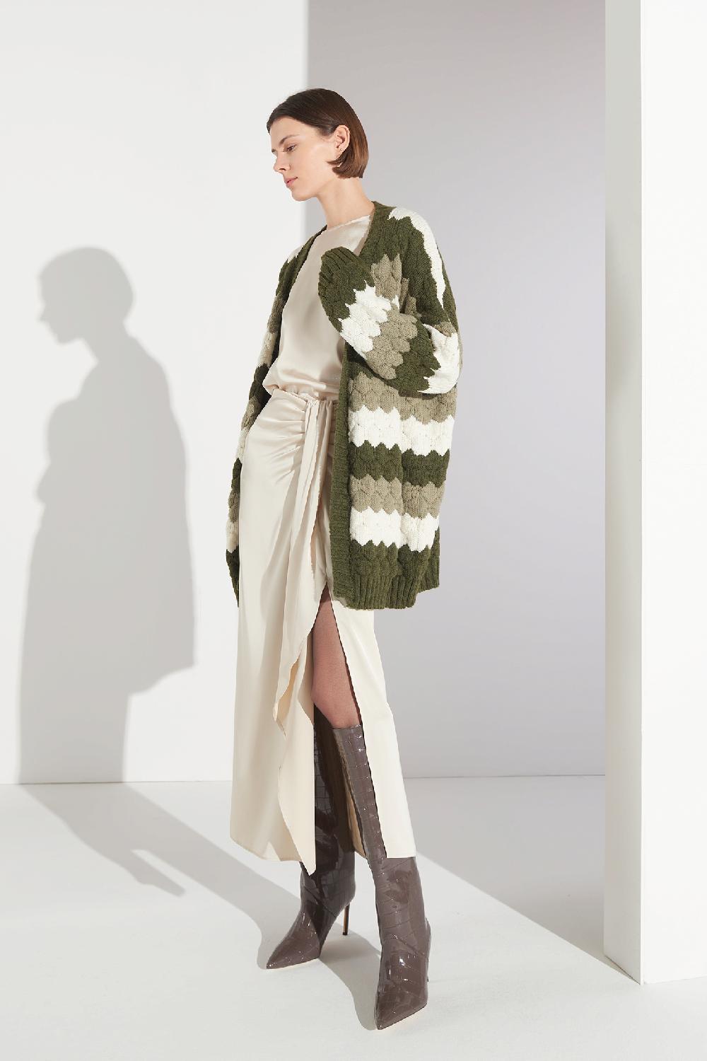 Soallure CARDIGAN TRICOLOUR MISTO LANA Vendita Calda