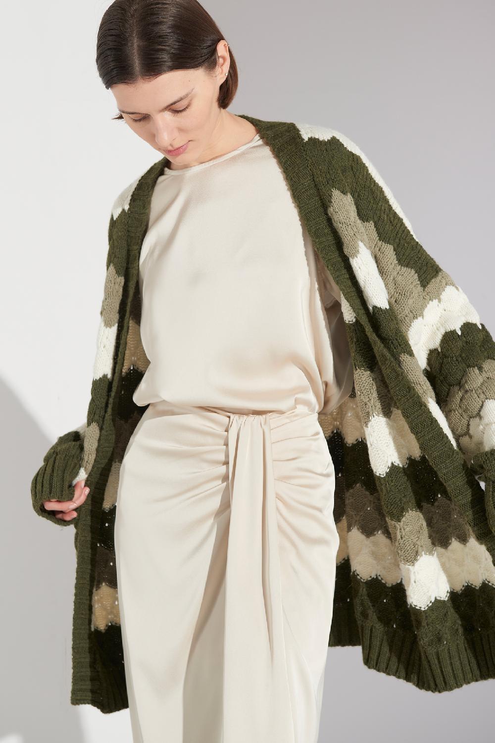 Soallure CARDIGAN TRICOLOUR MISTO LANA Vendita Calda