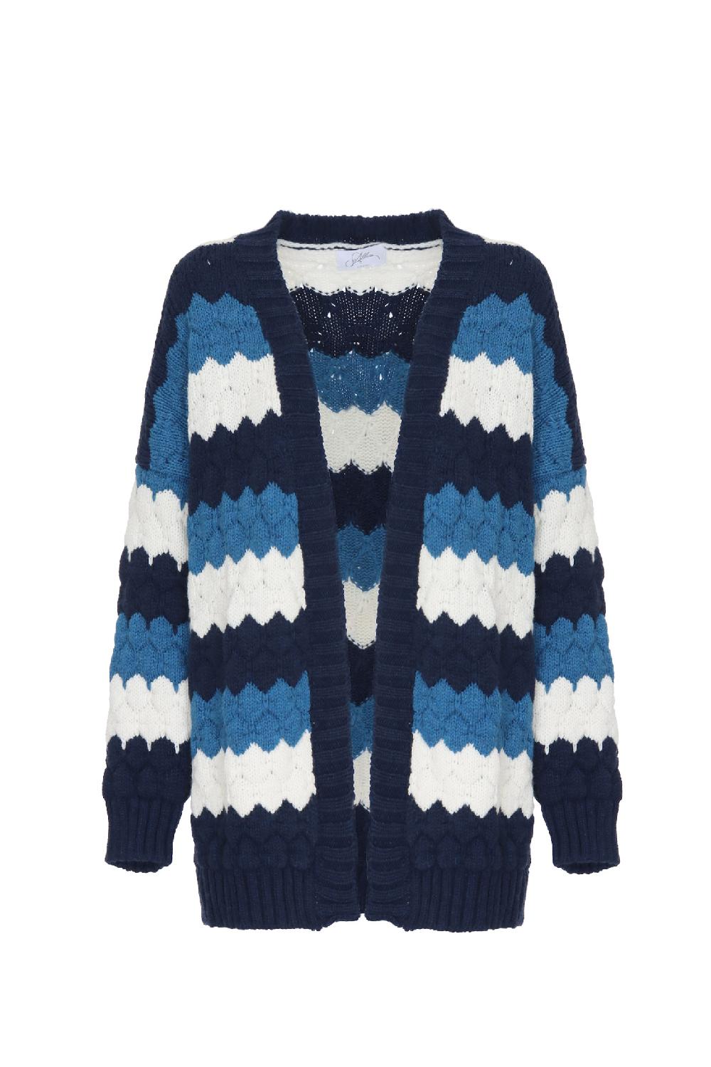 Soallure CARDIGAN TRICOLOUR MISTO LANA Vendita Calda