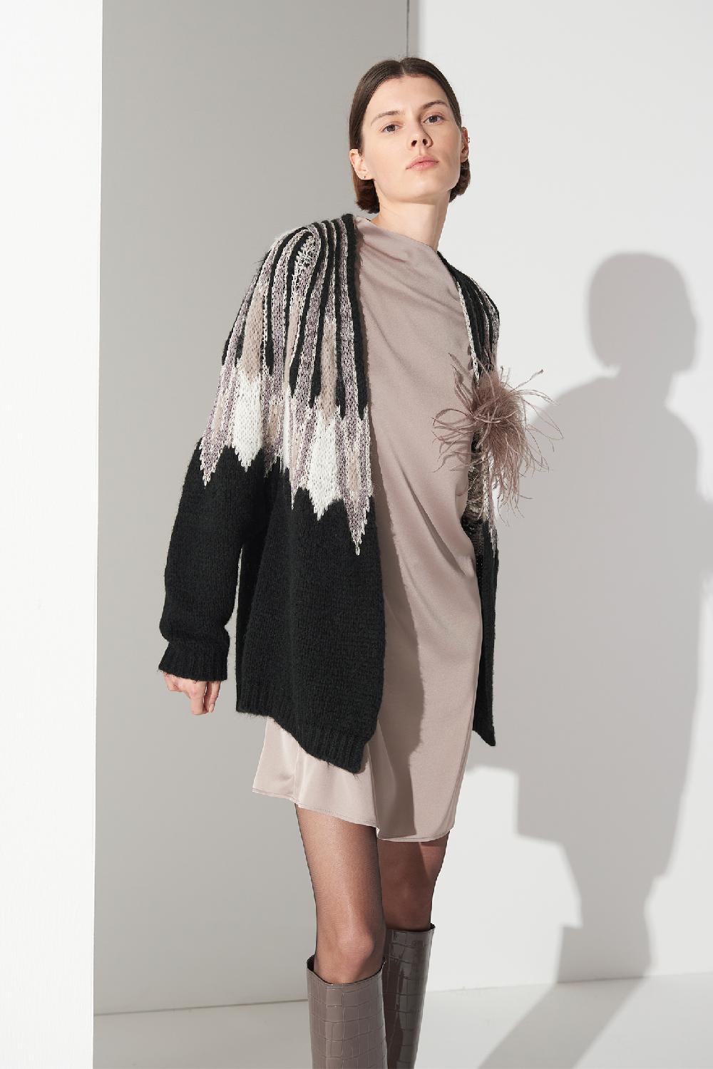 Soallure CARDIGAN JACQUARD Saldi Di Fabbrica