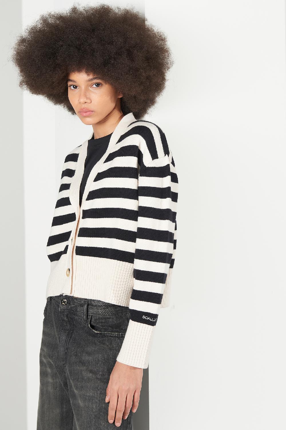 Soallure CARDIGAN BOXY RIGA VISCOSA STRETCH Negozio