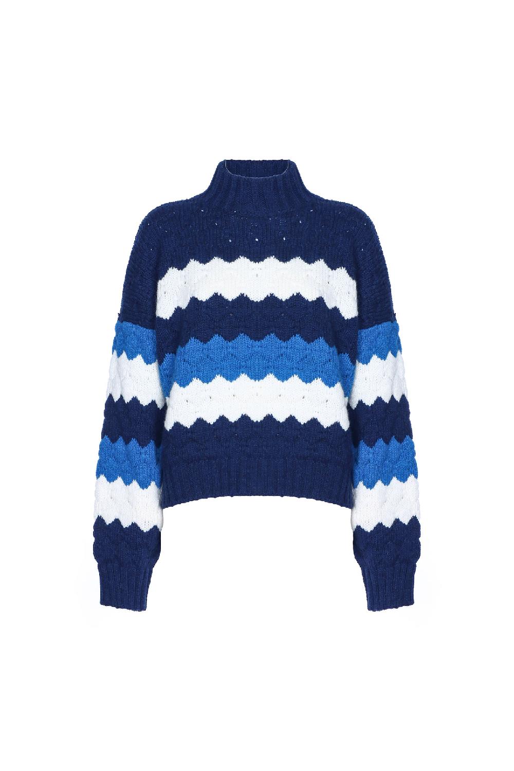Soallure MAGLIA A TRE COLORI IN LANA Italy